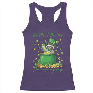 I Am The Shenanigans Racerback Tank Top Funny Irish Raccoon TS12 Purple Print Your Wear