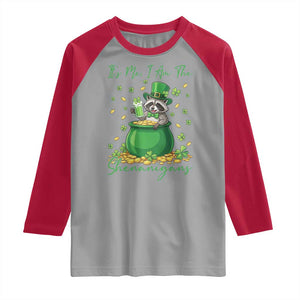 I Am The Shenanigans Raglan Shirt Funny Irish Raccoon TS12 Sport Gray Red Print Your Wear