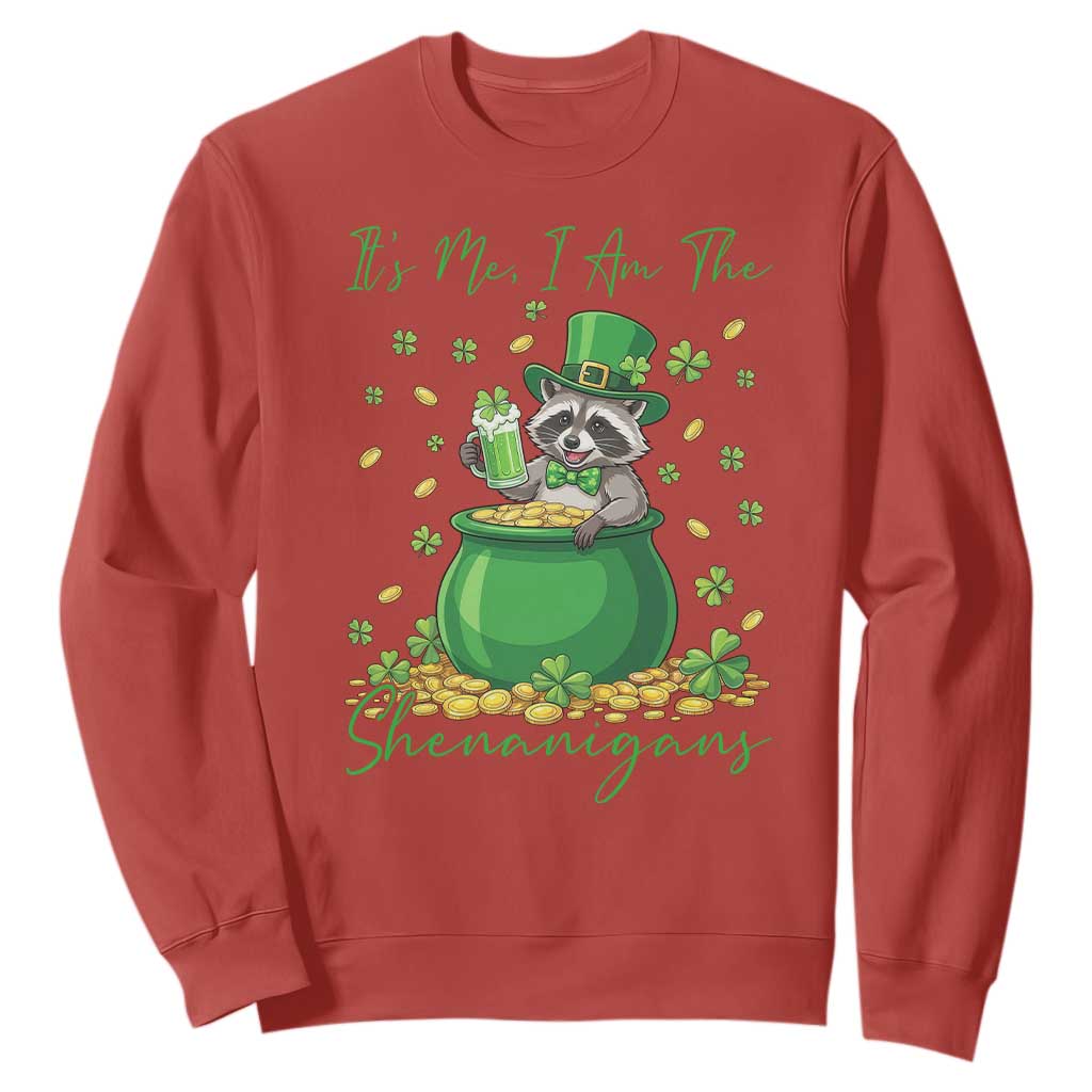 I Am The Shenanigans Sweatshirt Funny Irish Raccoon TS12 Red Print Your Wear
