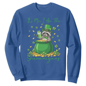 I Am The Shenanigans Sweatshirt Funny Irish Raccoon TS12 Royal Blue Print Your Wear