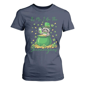 I Am The Shenanigans T Shirt For Women Funny Irish Raccoon TS12 Navy Print Your Wear