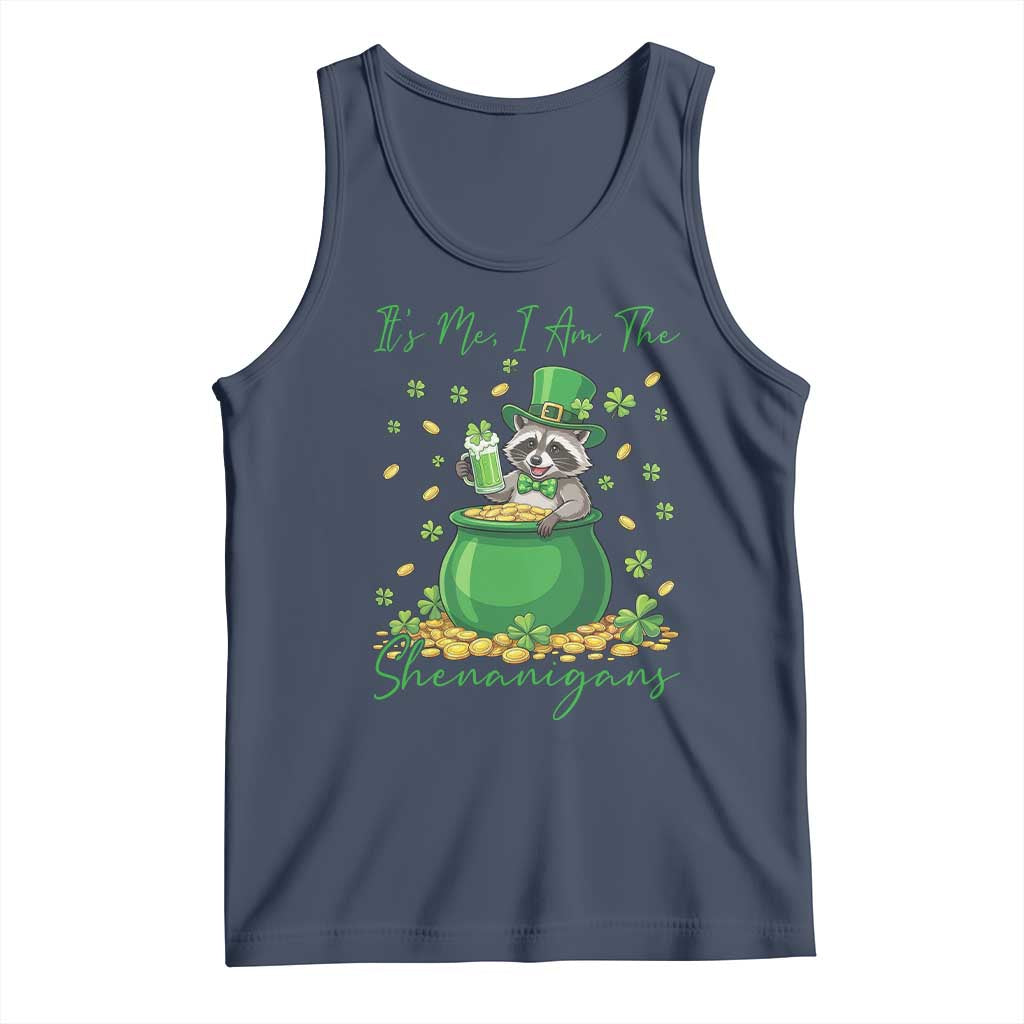 I Am The Shenanigans Tank Top Funny Irish Raccoon TS12 Navy Print Your Wear