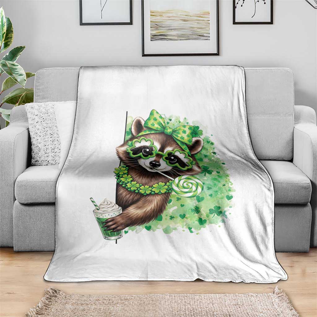 Funny Raccoon St Patricks Day Throw Blanket Irish Party Animal Gift TS12 Print Your Wear