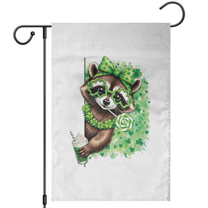 Funny Raccoon St Patricks Day Garden Flag Irish Party Animal Gift TS12 White Print Your Wear