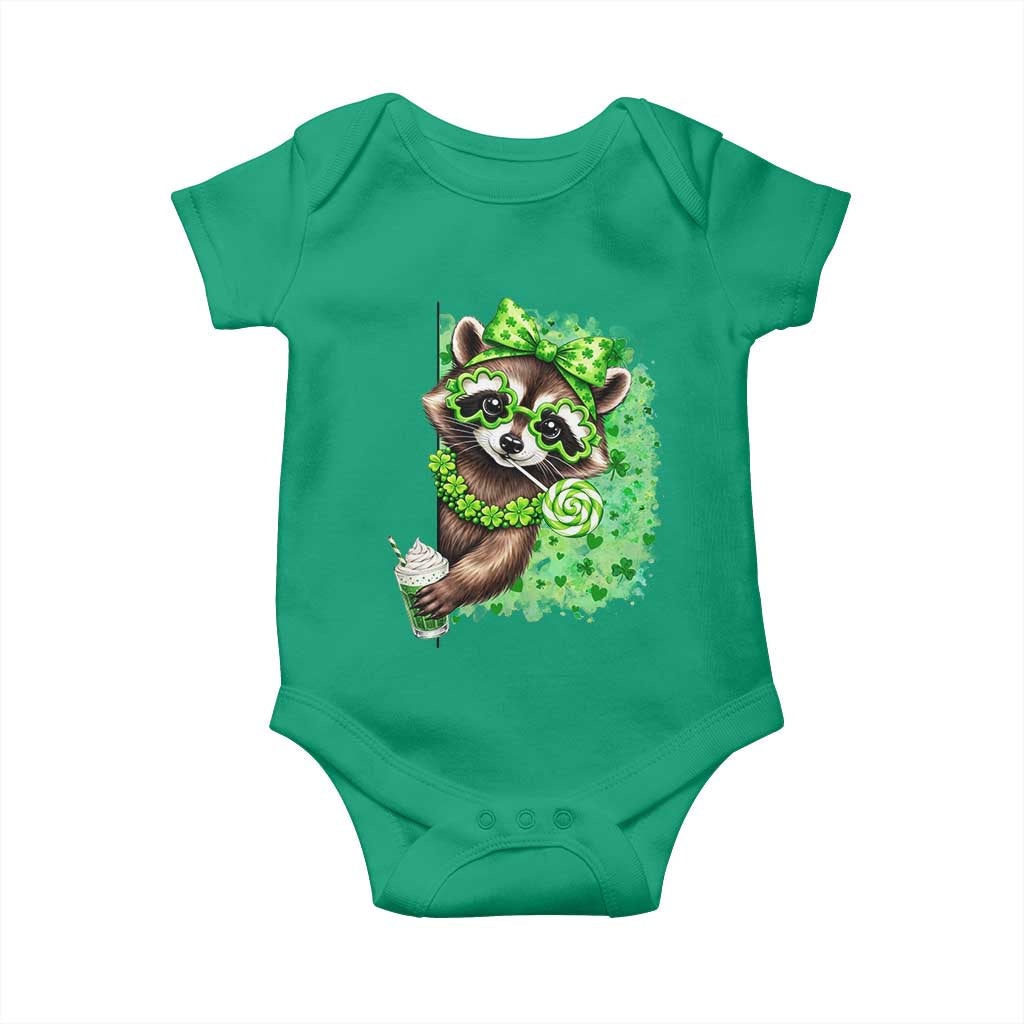 Funny Raccoon St Patricks Day Baby Onesie Irish Party Animal Gift TS12 Irish Green Print Your Wear