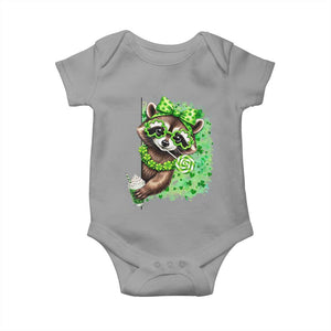 Funny Raccoon St Patricks Day Baby Onesie Irish Party Animal Gift TS12 Sport Gray Print Your Wear