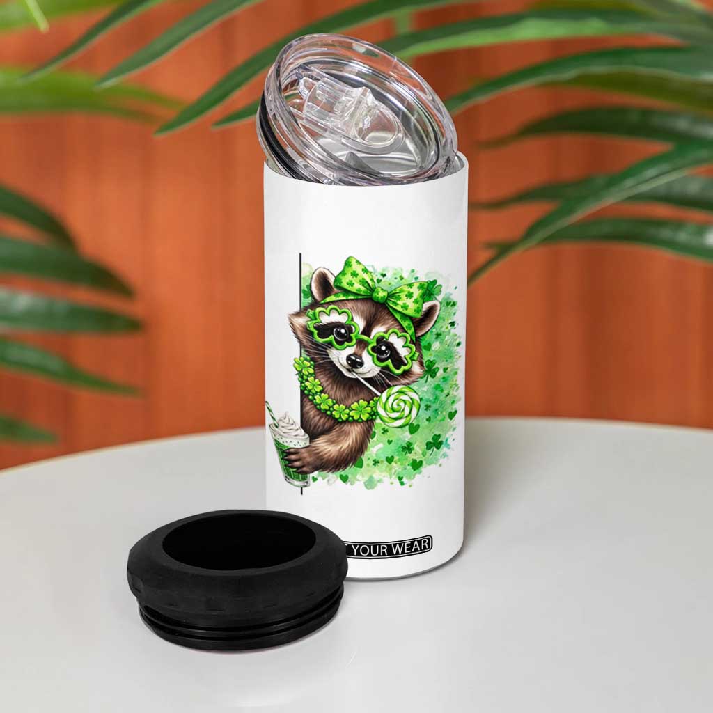 Funny Raccoon St Patricks Day 4 in 1 Can Cooler Tumbler Irish Party Animal Gift TS12 Print Your Wear