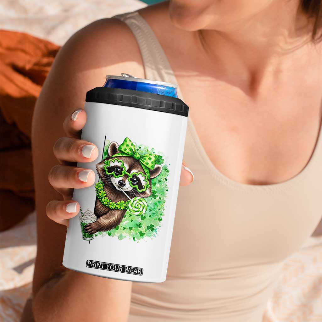 Funny Raccoon St Patricks Day 4 in 1 Can Cooler Tumbler Irish Party Animal Gift TS12 Print Your Wear