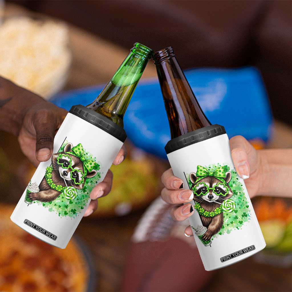 Funny Raccoon St Patricks Day 4 in 1 Can Cooler Tumbler Irish Party Animal Gift TS12 Print Your Wear