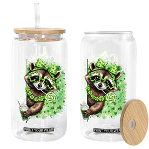 Funny Raccoon St Patricks Day Glass Can Irish Party Animal Gift TS12 Print Your Wear