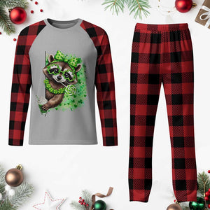 Funny Raccoon St Patricks Day Plaid Pajama Set Irish Party Animal Gift TS12 Buffalo Plaid Print Your Wear