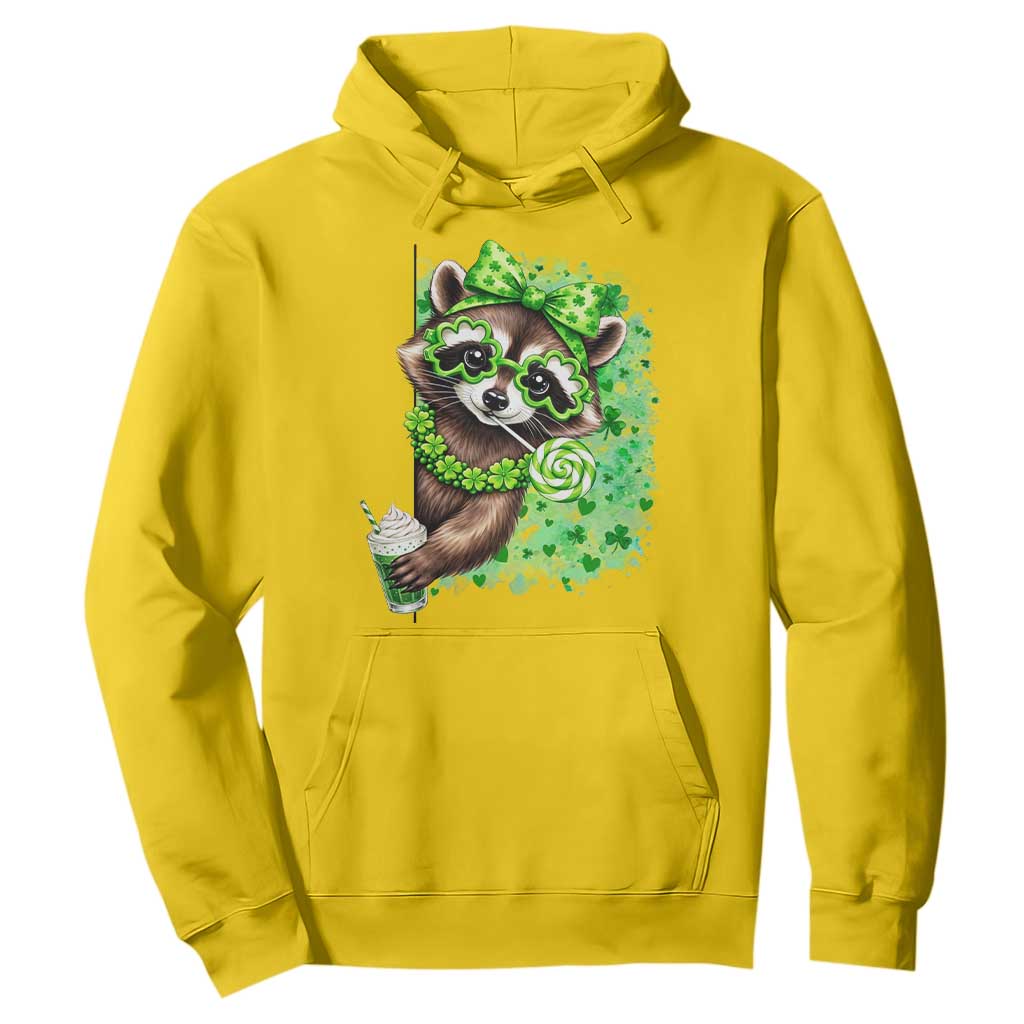 Funny Raccoon St Patricks Day Hoodie Irish Party Animal Gift TS12 Daisy Print Your Wear