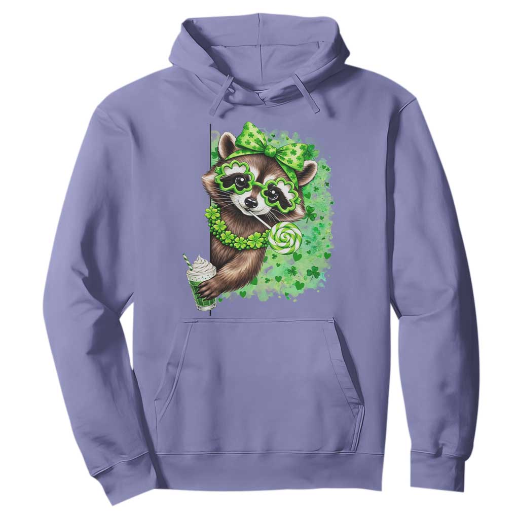 Funny Raccoon St Patricks Day Hoodie Irish Party Animal Gift TS12 Violet Print Your Wear