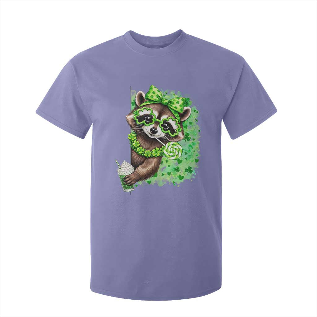 Funny Raccoon St Patricks Day T Shirt For Kid Irish Party Animal Gift TS12 Violet Print Your Wear
