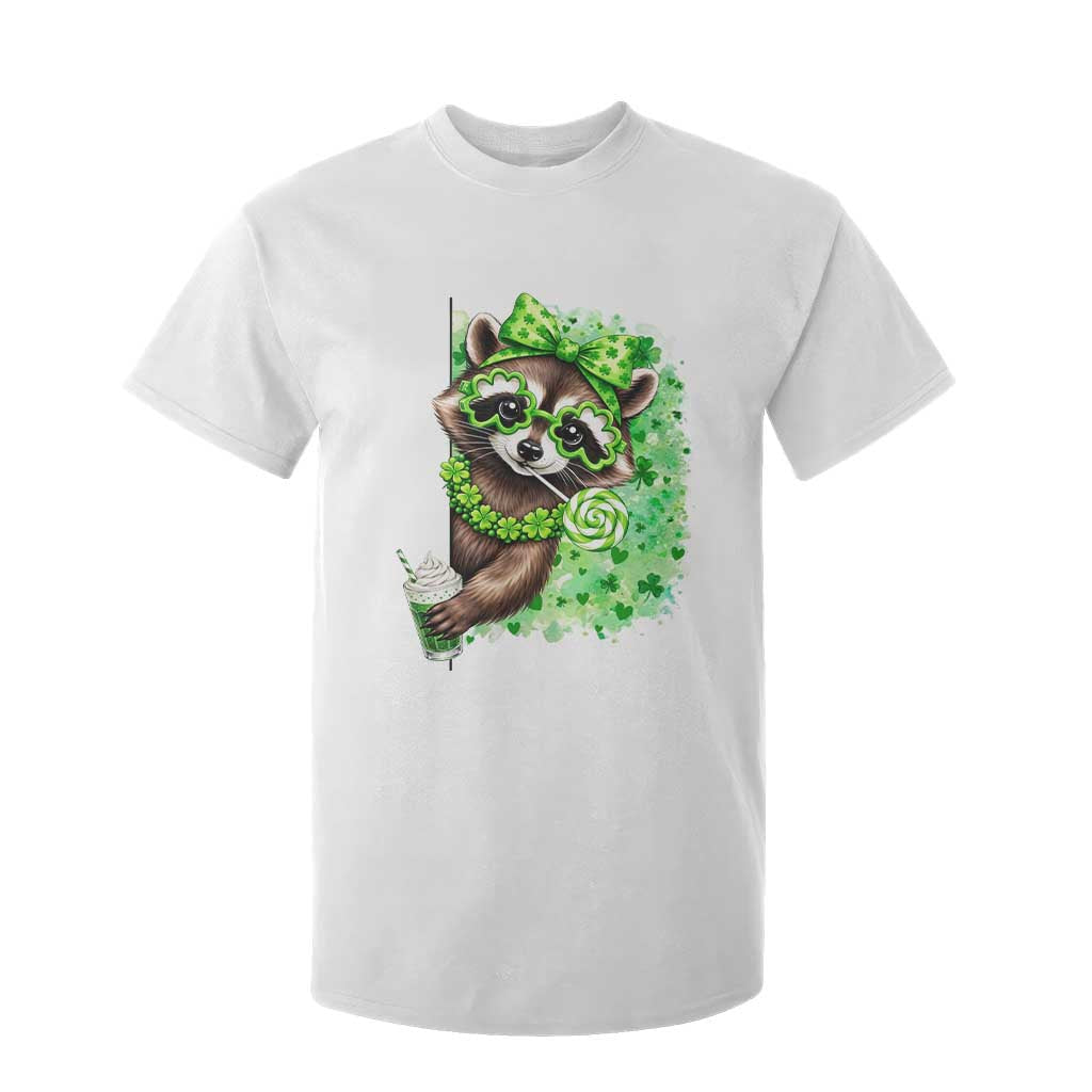 Funny Raccoon St Patricks Day T Shirt For Kid Irish Party Animal Gift TS12 White Print Your Wear