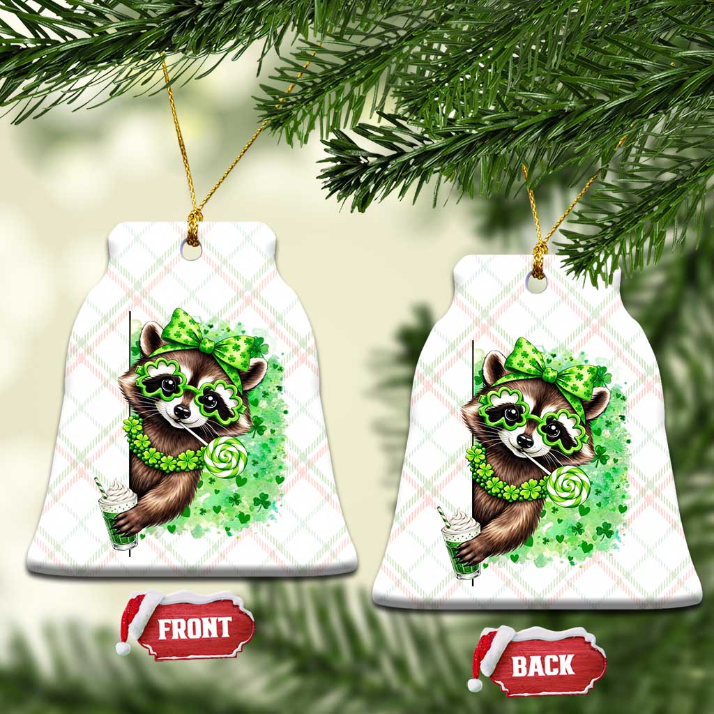 Funny Raccoon St Patricks Day Ceramic Ornament Irish Party Animal Gift TS12 Print Your Wear
