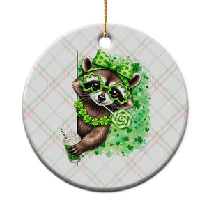 Funny Raccoon St Patricks Day Ceramic Ornament Irish Party Animal Gift TS12 1pc Christmas Plaid Print Your Wear