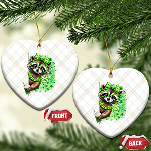 Funny Raccoon St Patricks Day Ceramic Ornament Irish Party Animal Gift TS12 Print Your Wear
