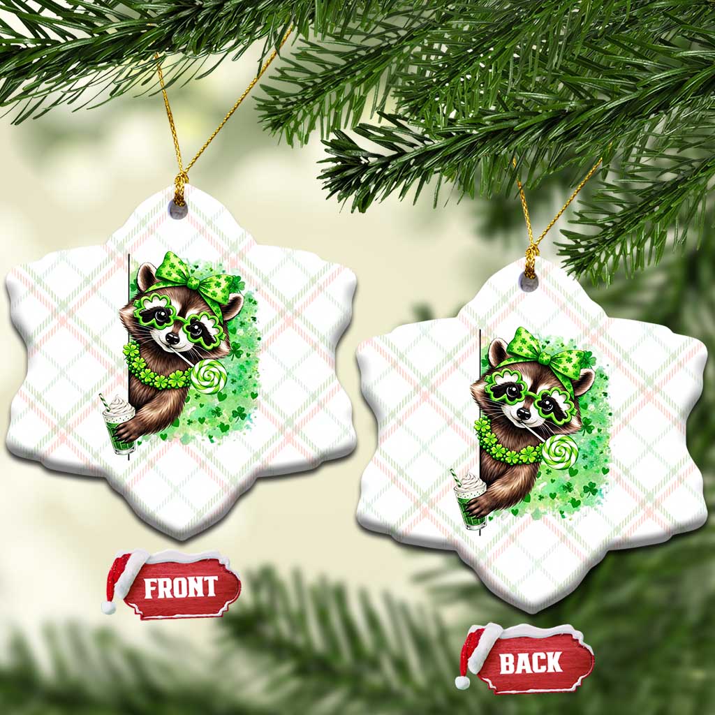 Funny Raccoon St Patricks Day Ceramic Ornament Irish Party Animal Gift TS12 Print Your Wear