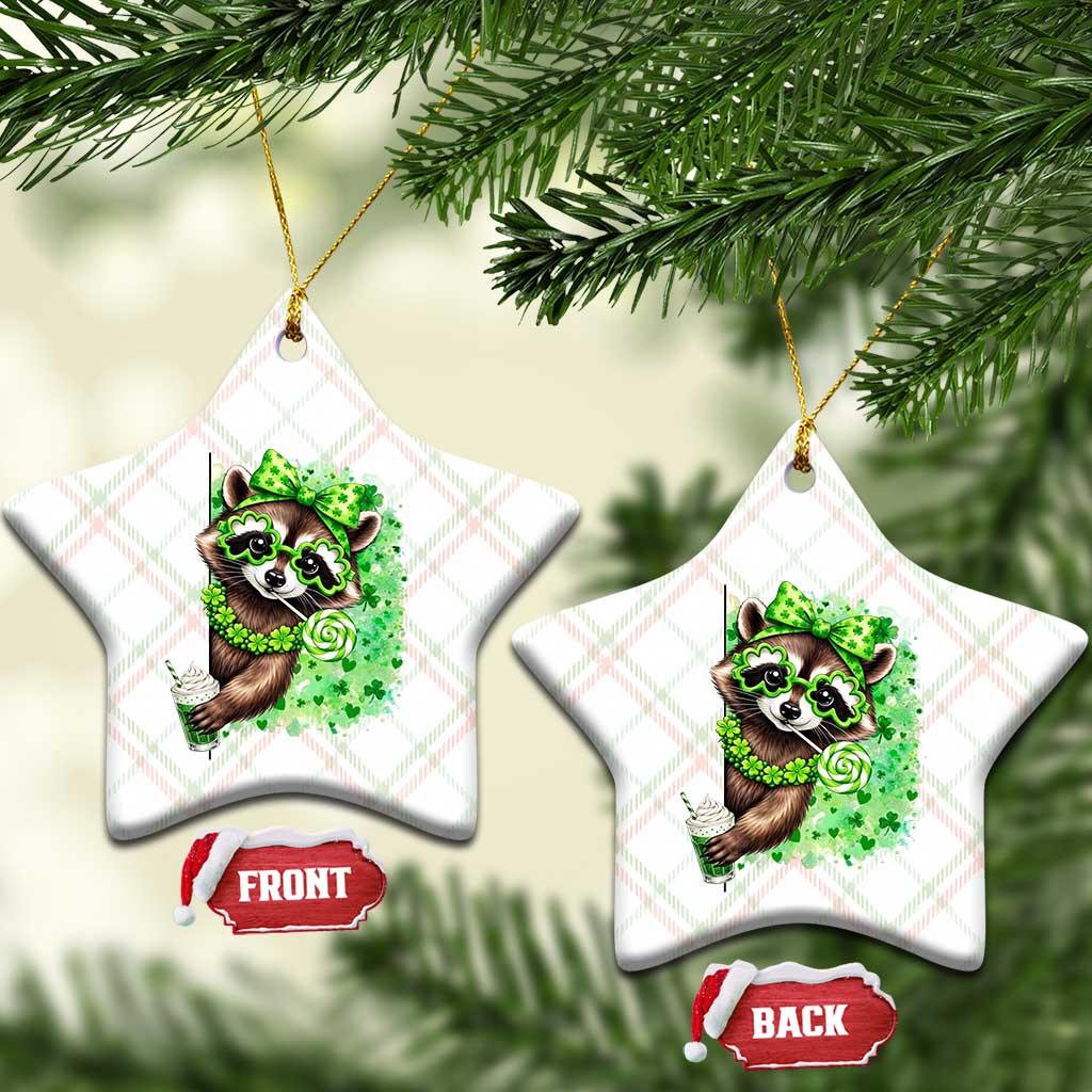 Funny Raccoon St Patricks Day Ceramic Ornament Irish Party Animal Gift TS12 Print Your Wear