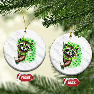 Funny Raccoon St Patricks Day Ceramic Ornament Irish Party Animal Gift TS12 1pc White Marble Print Your Wear