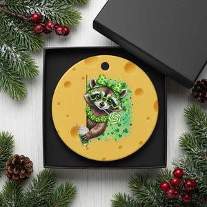 Funny Raccoon St Patricks Day Ceramic Ornament Irish Party Animal Gift TS12 1pc Yellow Cheese Print Your Wear