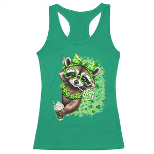 Funny Raccoon St Patricks Day Racerback Tank Top Irish Party Animal Gift TS12 Irish Green Print Your Wear