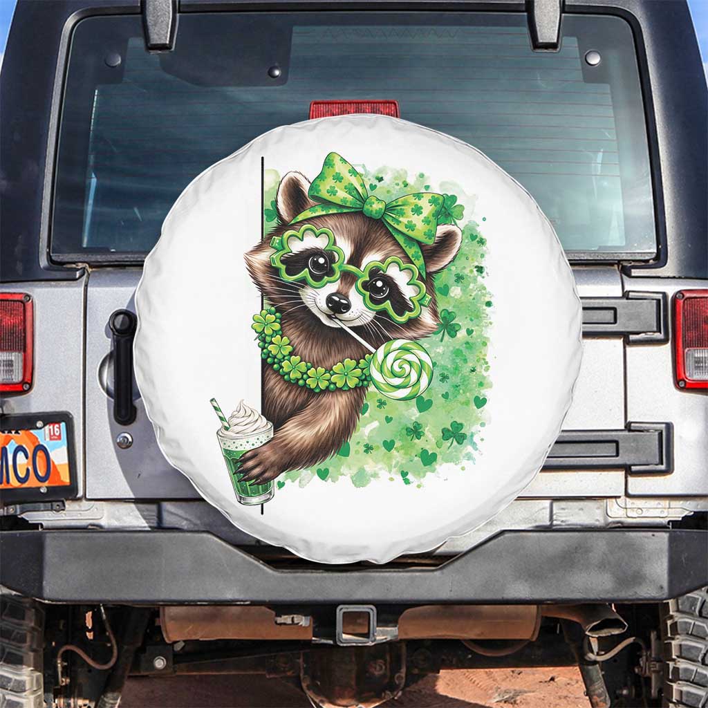 Funny Raccoon St Patricks Day Spare Tire Cover Irish Party Animal Gift TS12 No hole White Print Your Wear