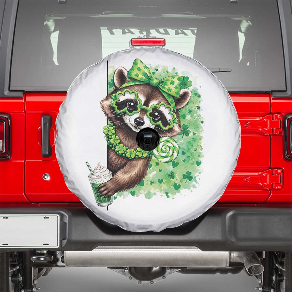 Funny Raccoon St Patricks Day Spare Tire Cover Irish Party Animal Gift TS12 White Print Your Wear