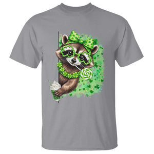 Funny Raccoon St Patricks Day T Shirt Irish Party Animal Gift TS12 Sport Gray Print Your Wear