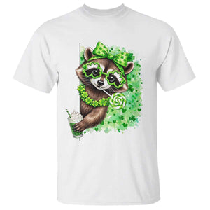 Funny Raccoon St Patricks Day T Shirt Irish Party Animal Gift TS12 White Print Your Wear