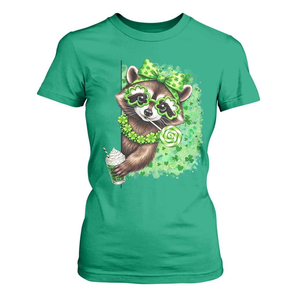Funny Raccoon St Patricks Day T Shirt For Women Irish Party Animal Gift TS12 Irish Green Print Your Wear