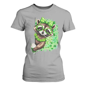 Funny Raccoon St Patricks Day T Shirt For Women Irish Party Animal Gift TS12 Sport Gray Print Your Wear
