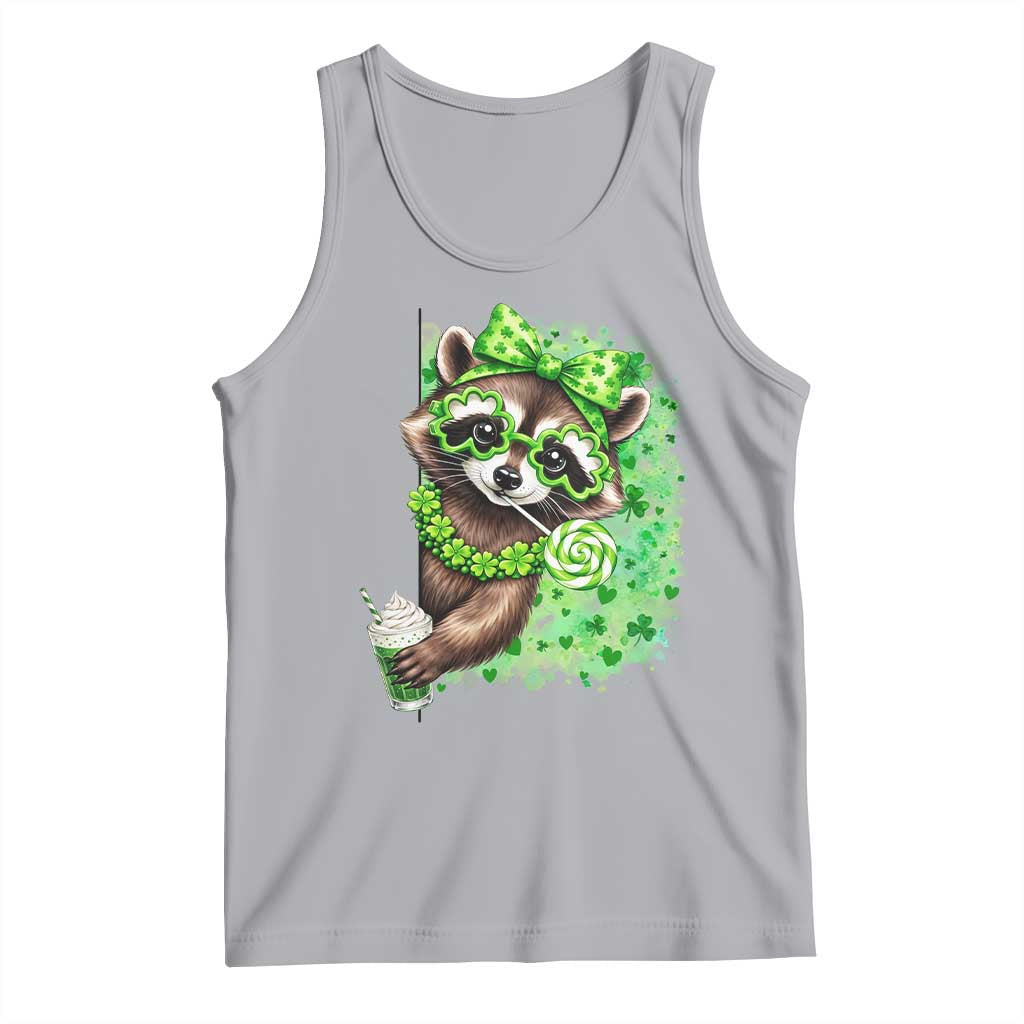 Funny Raccoon St Patricks Day Tank Top Irish Party Animal Gift TS12 Athletic Heather Print Your Wear