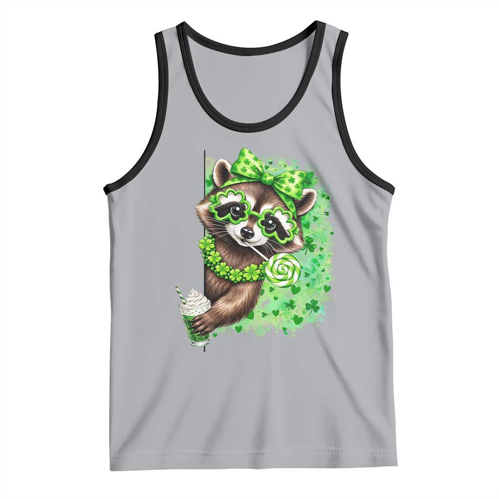 Funny Raccoon St Patricks Day Tank Top Irish Party Animal Gift TS12 Athletic Heather Black Print Your Wear
