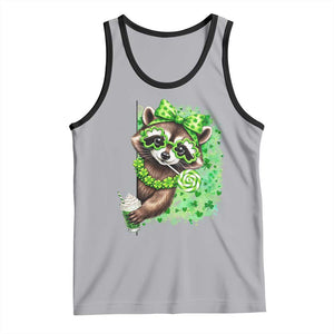 Funny Raccoon St Patricks Day Tank Top Irish Party Animal Gift TS12 Athletic Heather Black Print Your Wear