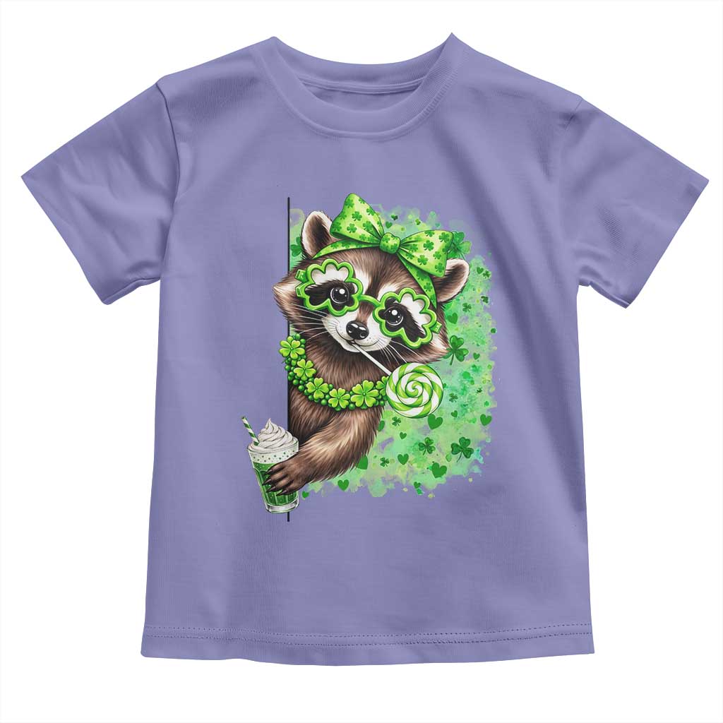 Funny Raccoon St Patricks Day Toddler T Shirt Irish Party Animal Gift TS12 Violet Print Your Wear