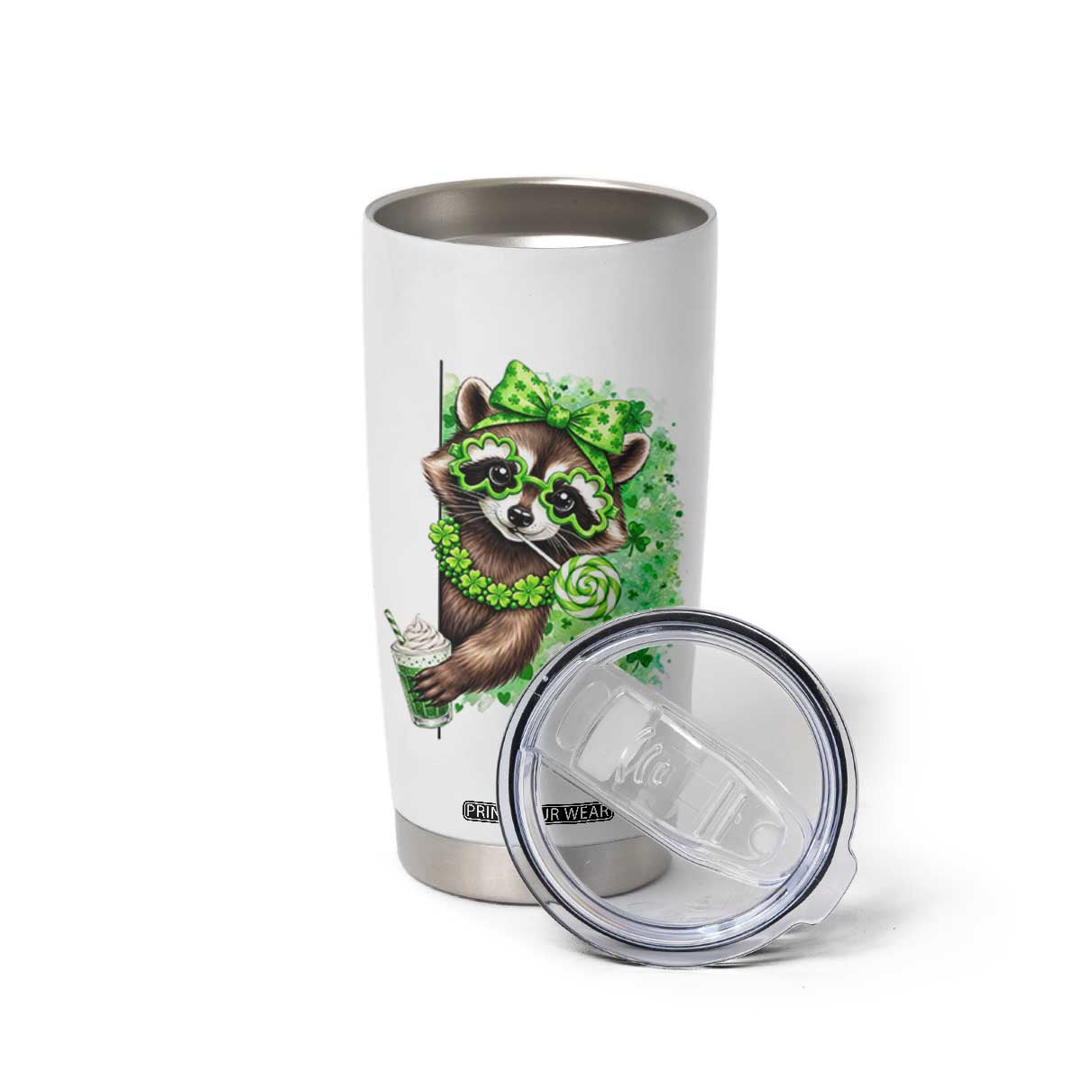 Funny Raccoon St Patricks Day Tumbler Cup Irish Party Animal Gift TS12 Print Your Wear
