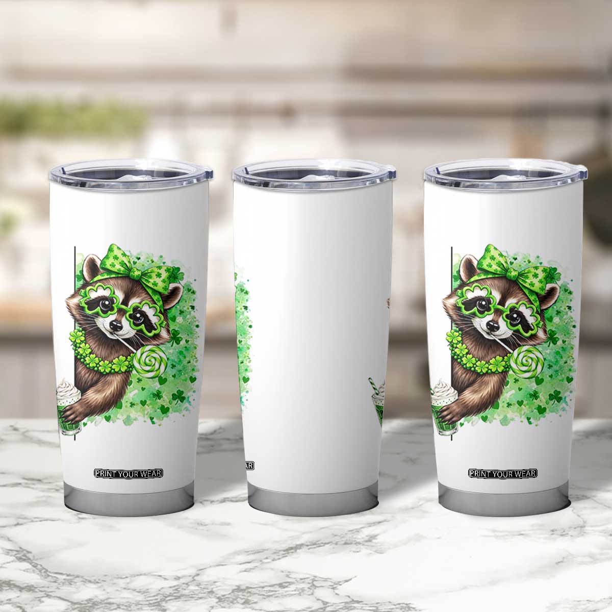 Funny Raccoon St Patricks Day Tumbler Cup Irish Party Animal Gift TS12 Print Your Wear