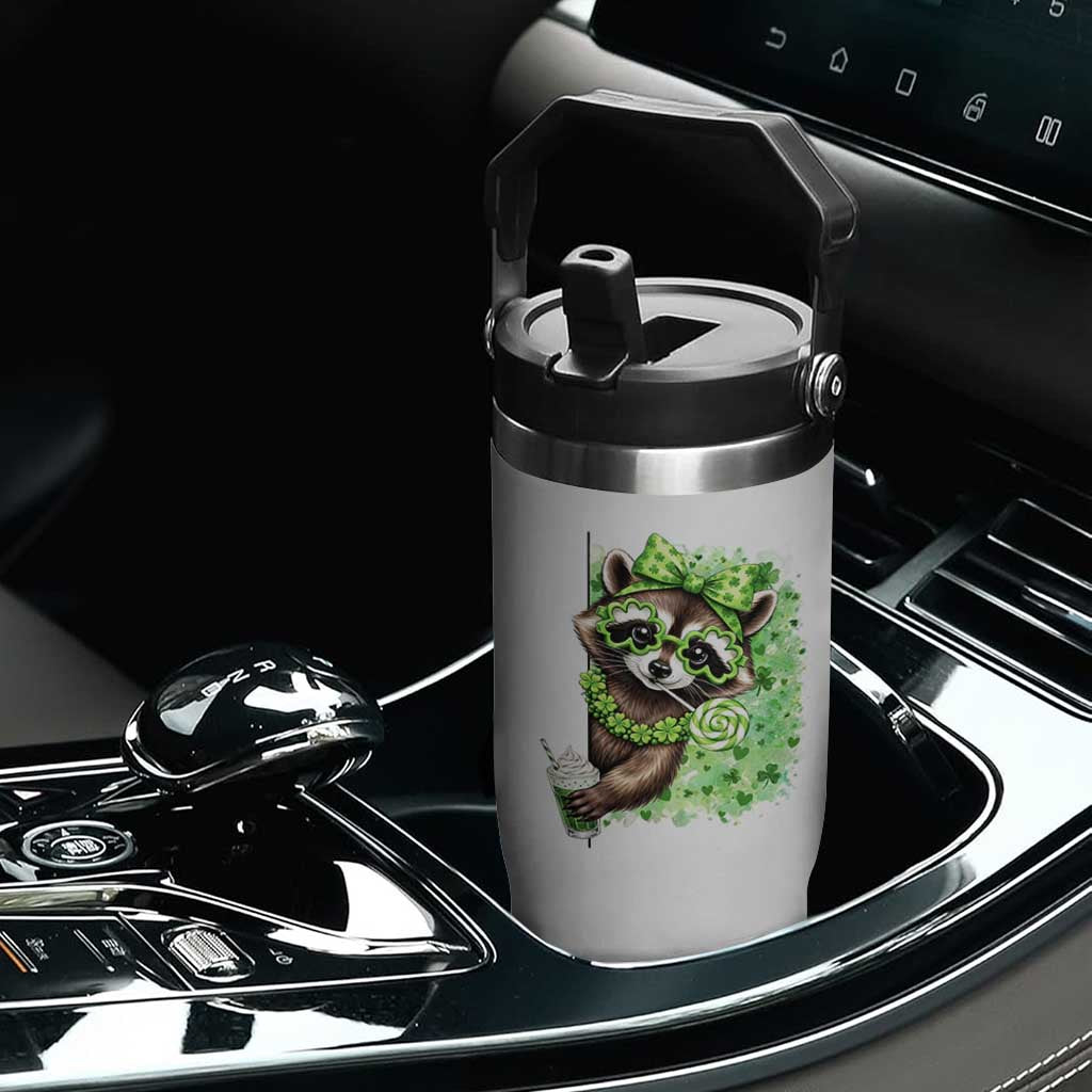 Funny Raccoon St Patricks Day Flip Straw Tumbler Irish Party Animal Gift TS12 Print Your Wear