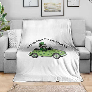 Off To Start The Shenanigans Throw Blanket Funny Irish Raccoon TS12 Print Your Wear