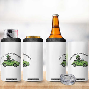 Off To Start The Shenanigans 4 in 1 Can Cooler Tumbler Funny Irish Raccoon TS12 Print Your Wear