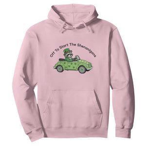 Off To Start The Shenanigans Hoodie Funny Irish Raccoon TS12 Light Pink Print Your Wear