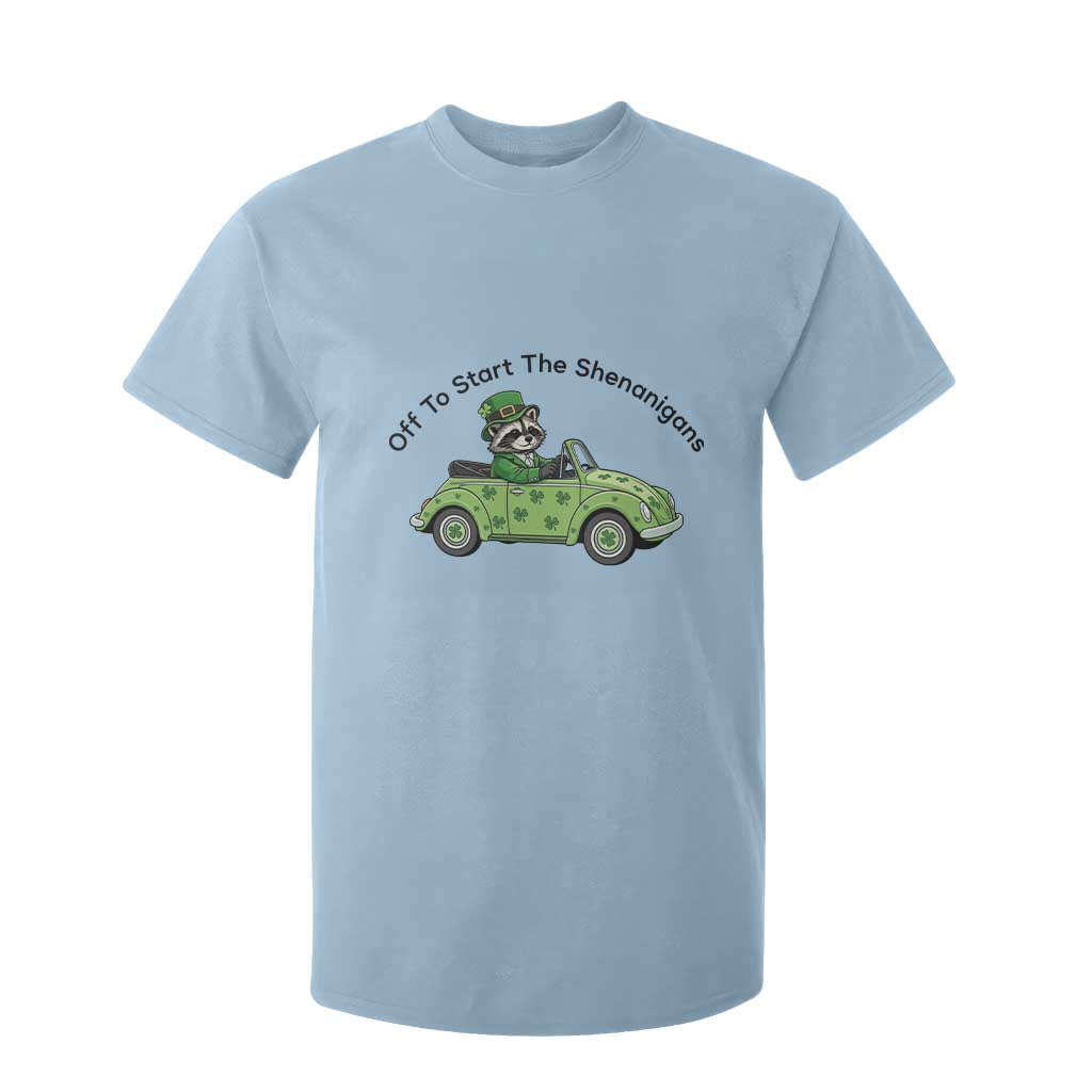 Off To Start The Shenanigans T Shirt For Kid Funny Irish Raccoon TS12 Light Blue Print Your Wear
