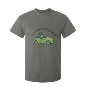 Off To Start The Shenanigans T Shirt For Kid Funny Irish Raccoon TS12 Military Green Print Your Wear