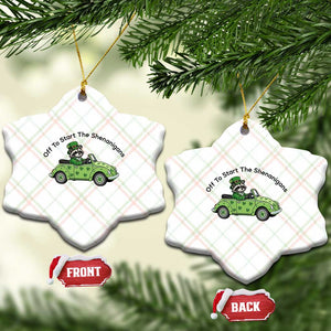 Off To Start The Shenanigans Ceramic Ornament Funny Irish Raccoon TS12 Print Your Wear