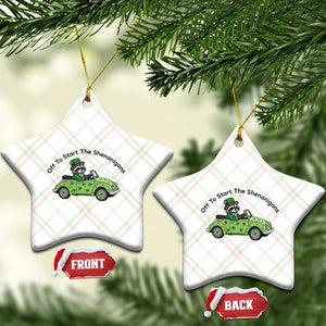 Off To Start The Shenanigans Ceramic Ornament Funny Irish Raccoon TS12 Print Your Wear