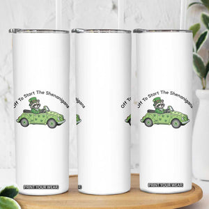 Off To Start The Shenanigans Skinny Tumbler Funny Irish Raccoon TS12 Print Your Wear