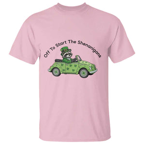 Off To Start The Shenanigans T Shirt Funny Irish Raccoon TS12 Light Pink Print Your Wear