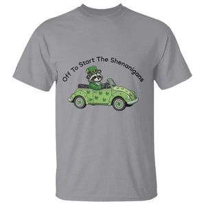 Off To Start The Shenanigans T Shirt Funny Irish Raccoon TS12 Sport Gray Print Your Wear